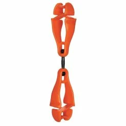 Ergodyne Work Gear Ergodyne Squids 3420 Swiveling Glove Clip Holder - Orange Dual Clips 19418