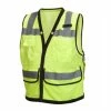 Pyramex Safety Pyramex Class 2 Hi-Vis Lime Safety Vest W/ Black Trim & 9 Pocket Zipper RVZ2810