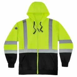 Ergodyne Work Gear Ergodyne GloWear 8372 Zip-Up Hi-Vis Hooded Sweatshirt 2184