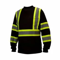 Pyramex Safety Pyramex Black Reflective Long Sleeve T-Shirt RCLTS3111