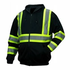 Pyramex Safety Pyramex Black Reflective Zipper Sweatshirt RSZH3411