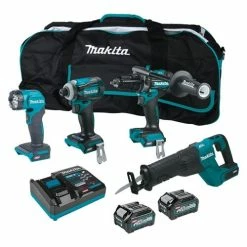 Makita Tools Makita 4 PC. 40V Max XGT Hammer Drill/Impact Driver/Recipro Saw/Flashlight (2.5Ah/4.0Ah) Combo Kit GT401M1D1