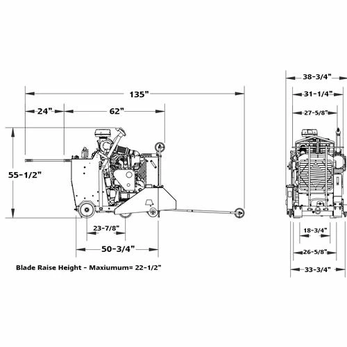 Diamond Products 42" Core Cut 71HP Kubota Diesel CC6571D-42 Concrete Walk-Behind Saw 55633 4 Diamond Products 42" Core Cut 71HP Kubota Diesel CC6571D-42 Concrete Walk-Behind Saw 55633 - Image 4