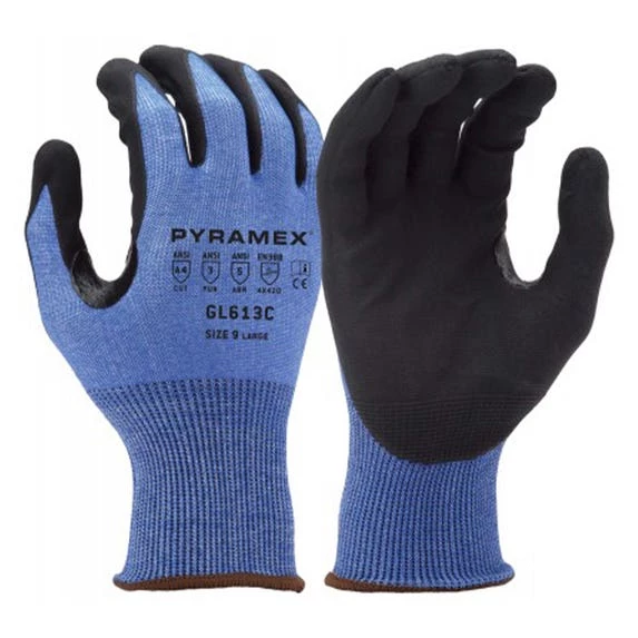 Pyramex Safety Pyramex Micro-Foam Nitrile A4 Cut 18 Gauge Gloves GL613C 1 Pyramex Safety Pyramex Micro-Foam Nitrile A4 Cut 18 Gauge Gloves GL613C