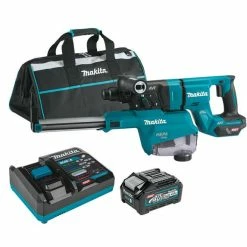 Makita Tools Makita 40V Max XGT® Brushless 1-1/8" AVT® Rotary Hammer (D-Handle) Kit W/ Dust Extractor, Accepts SDS-PLUS, AFT®, AWS® Capable (4.0Ah) GRH07M1W
