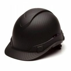 Pyramex Safety Pyramex Ridgeline Cap Hard Hat Matte Black Graphite Ratchet HP44117