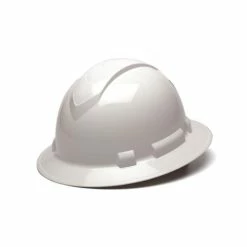 Pyramex Safety Pyramex Ridgeline Full Brim Hard Hat White Ratchet HP54110