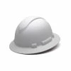 Pyramex Safety Pyramex Ridgeline Full Brim Hard Hat Matte White Graphite Ratchet HP54116