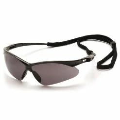 Pyramex Safety Pyramex PMXTREME Gray Anti-Fog Lens With Black Frame And Cord SB6320STP